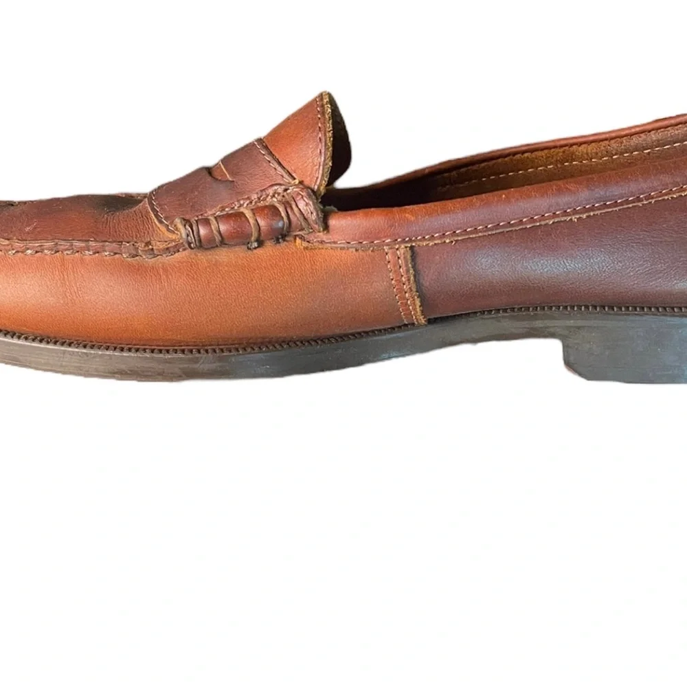 GH Bass Vintage Penny Loafers Brown Leather Made In USA Size 10